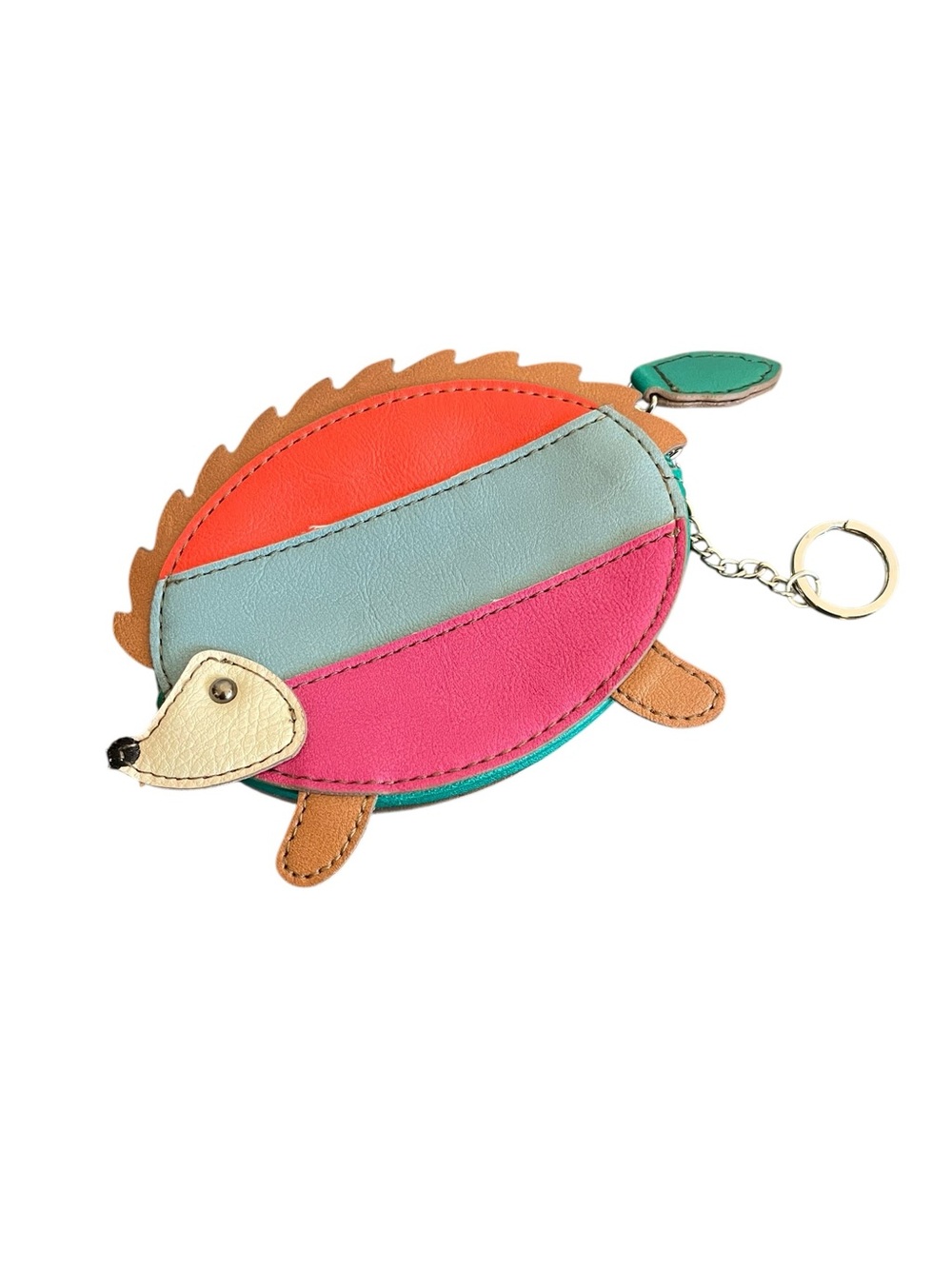 Relic Multi Color Hedgehog Faux Leather Coin Purse Key Chain Novelty Accessory